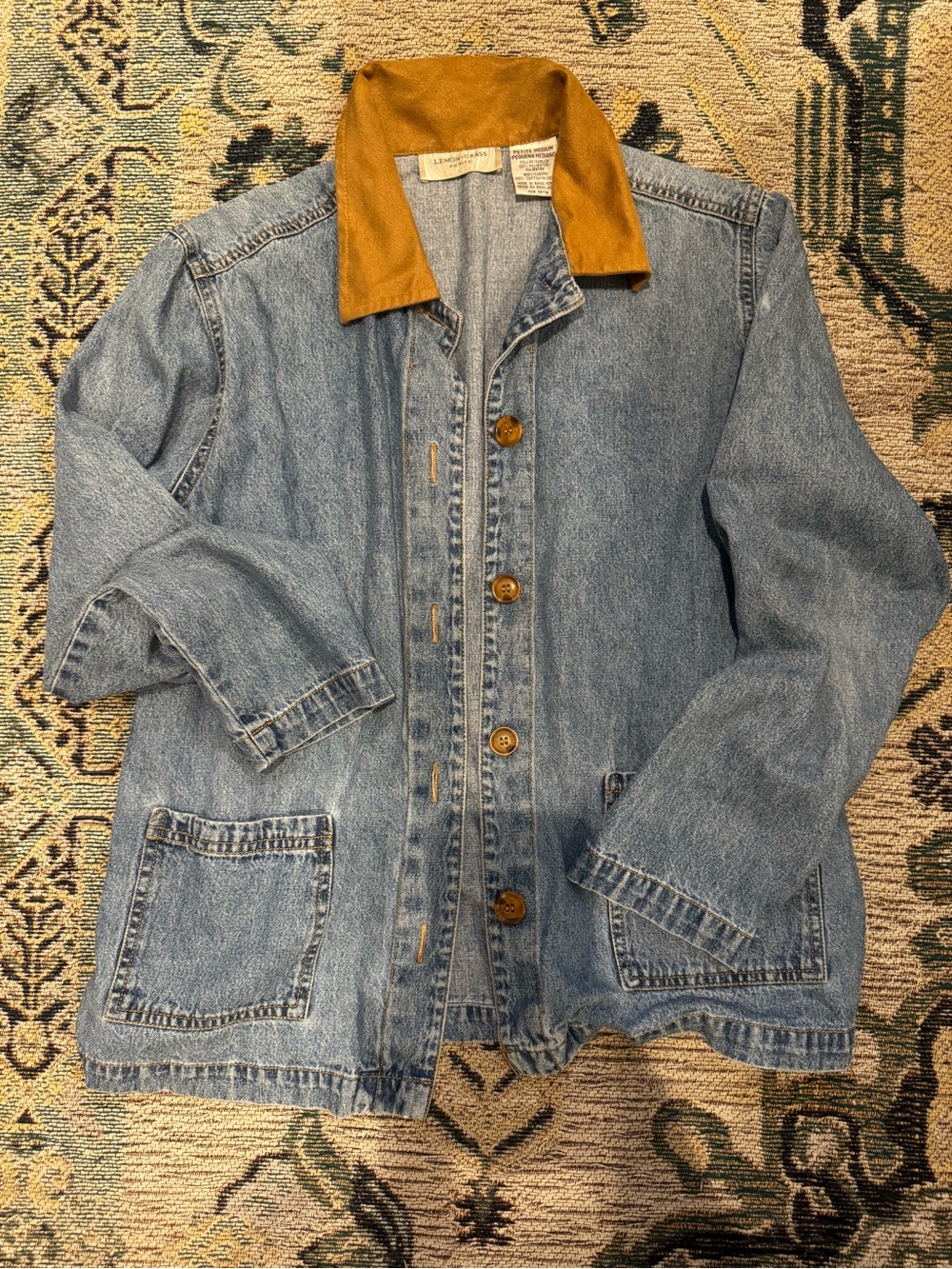 Vintage Jean jacket with suede collar
